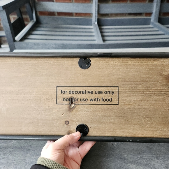 Creative Co-Op Wood and Metal Tray Stand - Picture 3 of 6